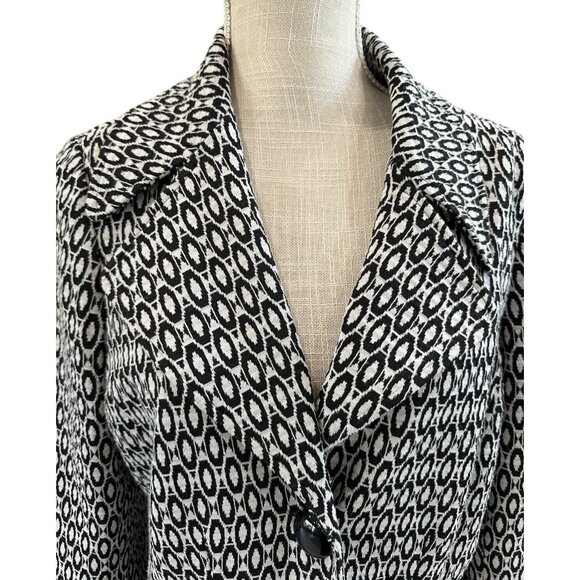 Carole Little Womens Black & White Button-Up Jacket M - Picture 2 of 10